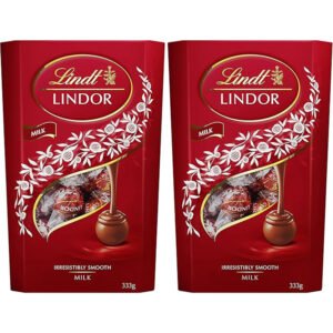 【New user benefits】Lindt Lindor Milk Chocolate Truffles Cornet Box 333g (Pack of 2)