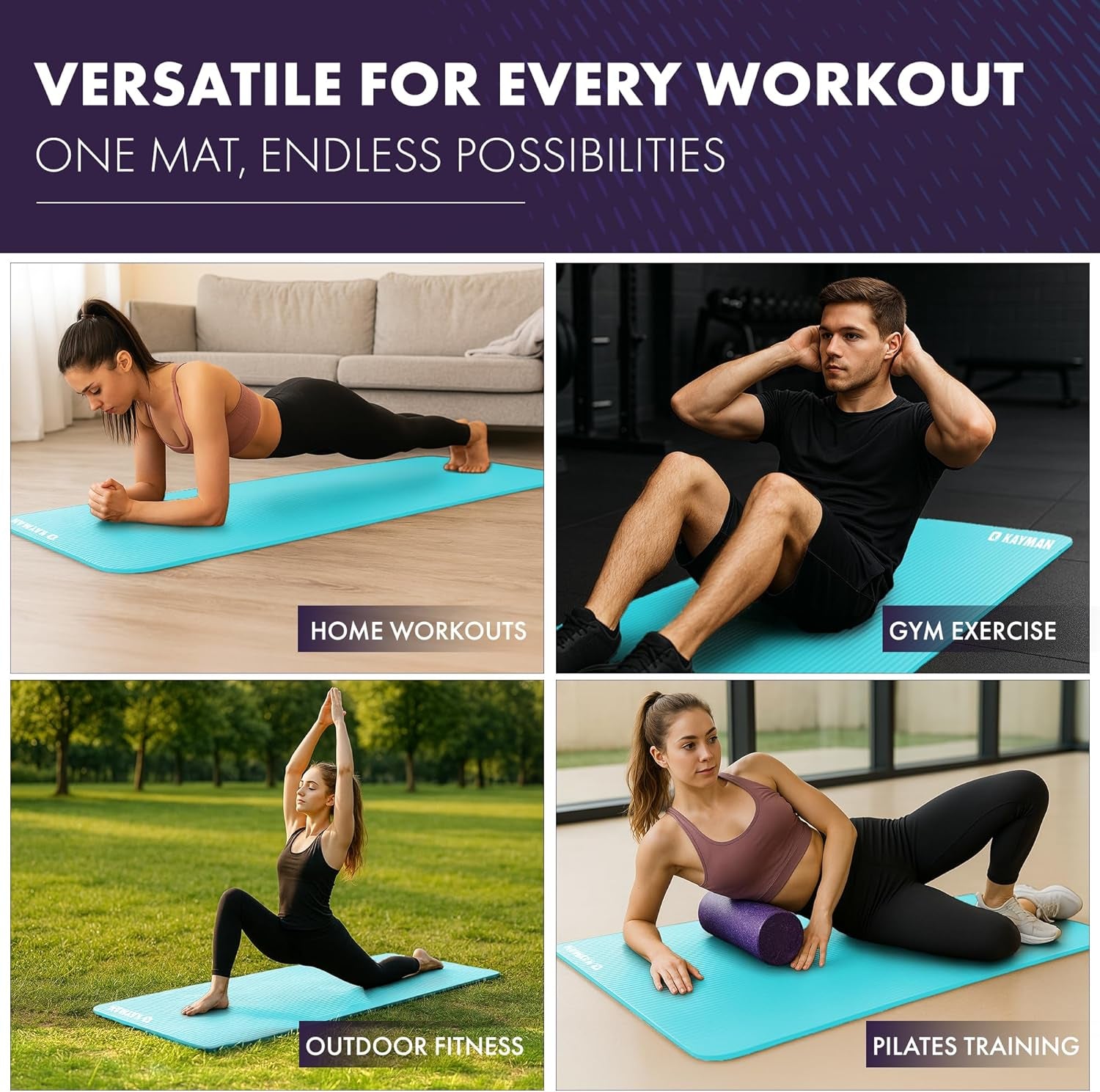Extra Thick Yoga Mat – Multi-Purpose Foam Mat for Pilates & Therapy - Image 8