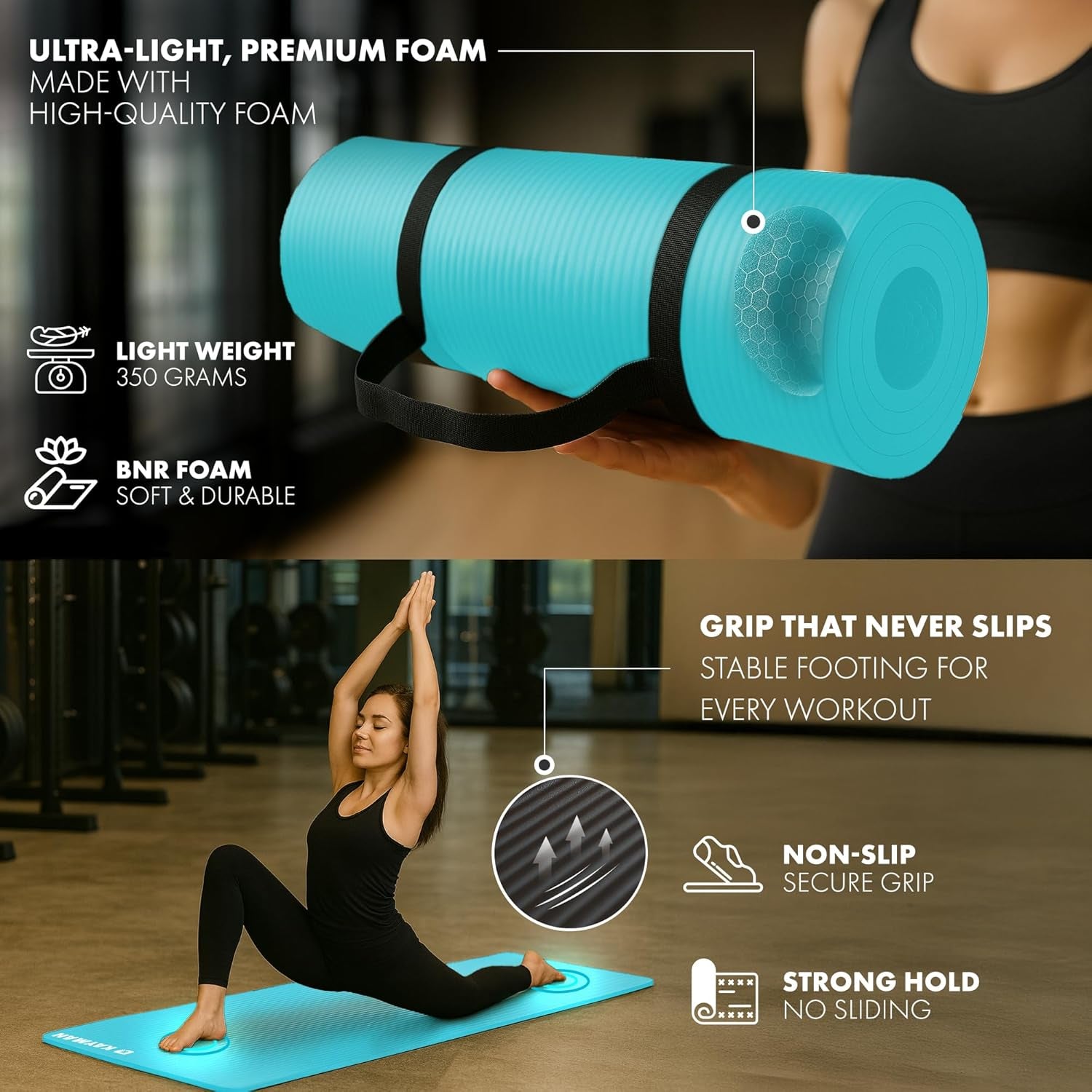 Extra Thick Yoga Mat – Multi-Purpose Foam Mat for Pilates & Therapy - Image 4