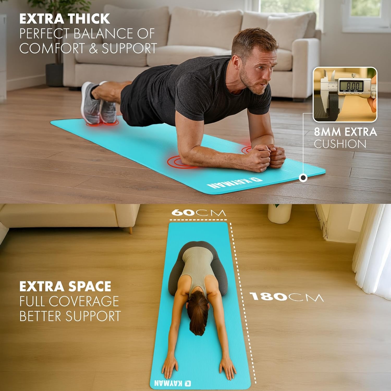 Extra Thick Yoga Mat – Multi-Purpose Foam Mat for Pilates & Therapy - Image 2