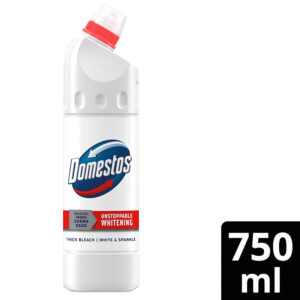 Domestos White & Sparkle Bleach – 750ml, Kills 99.99% of Bacteria & Viruses