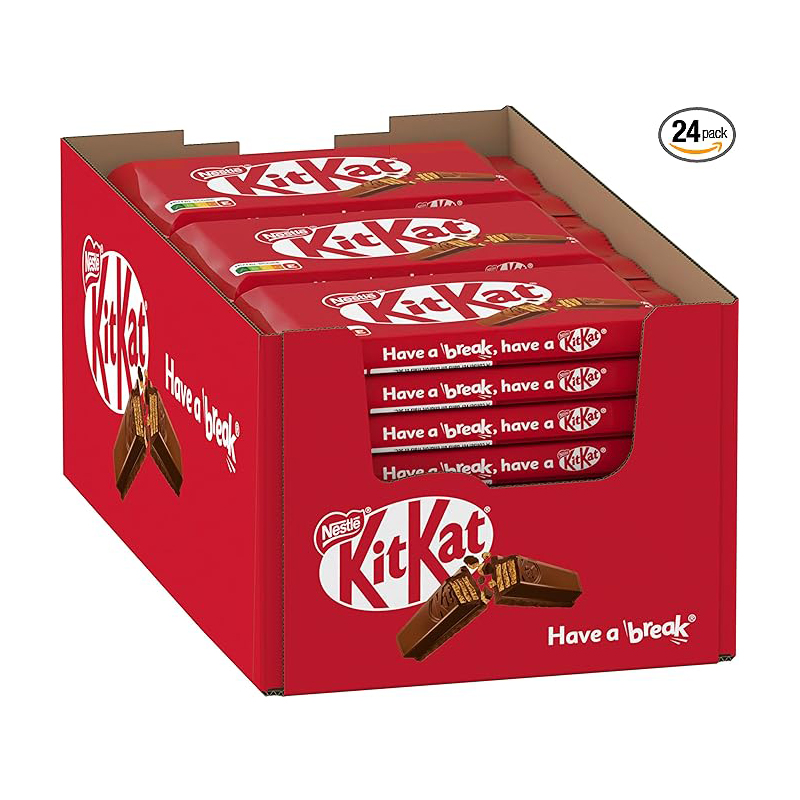 Nestle KitKat Classic chocolate bar, crunchy bar with milk chocolate & crispy waffle, pack of 24 (24x41.5g)