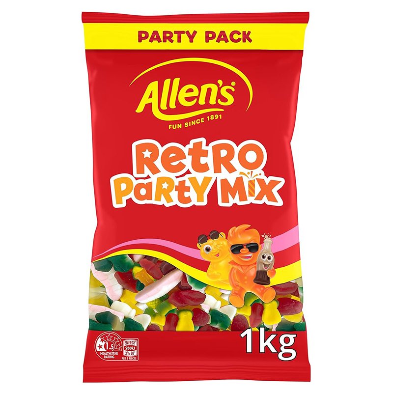 Allen's Retro Party Mix Lollies 1 kg