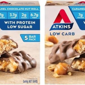 Atkins Caramel Chocolate Nut Roll Snack Bar  5 Pack