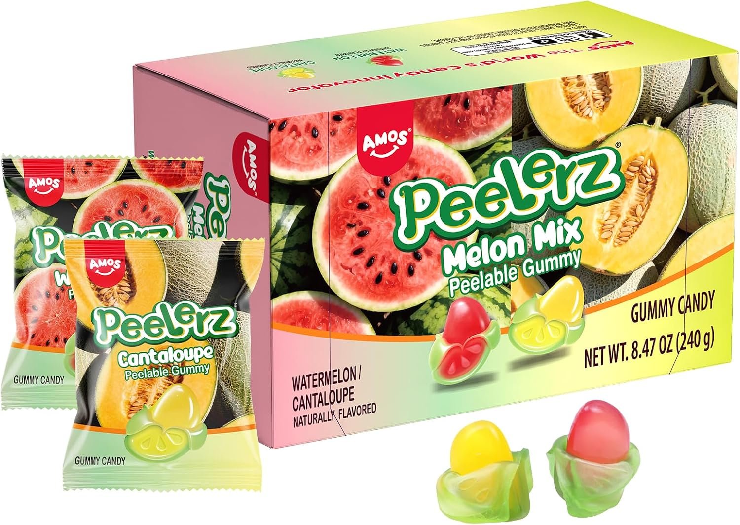 Amos Peelerz Peelable Gummies, 240g Gift Box 10 Individual Pouches - Image 6