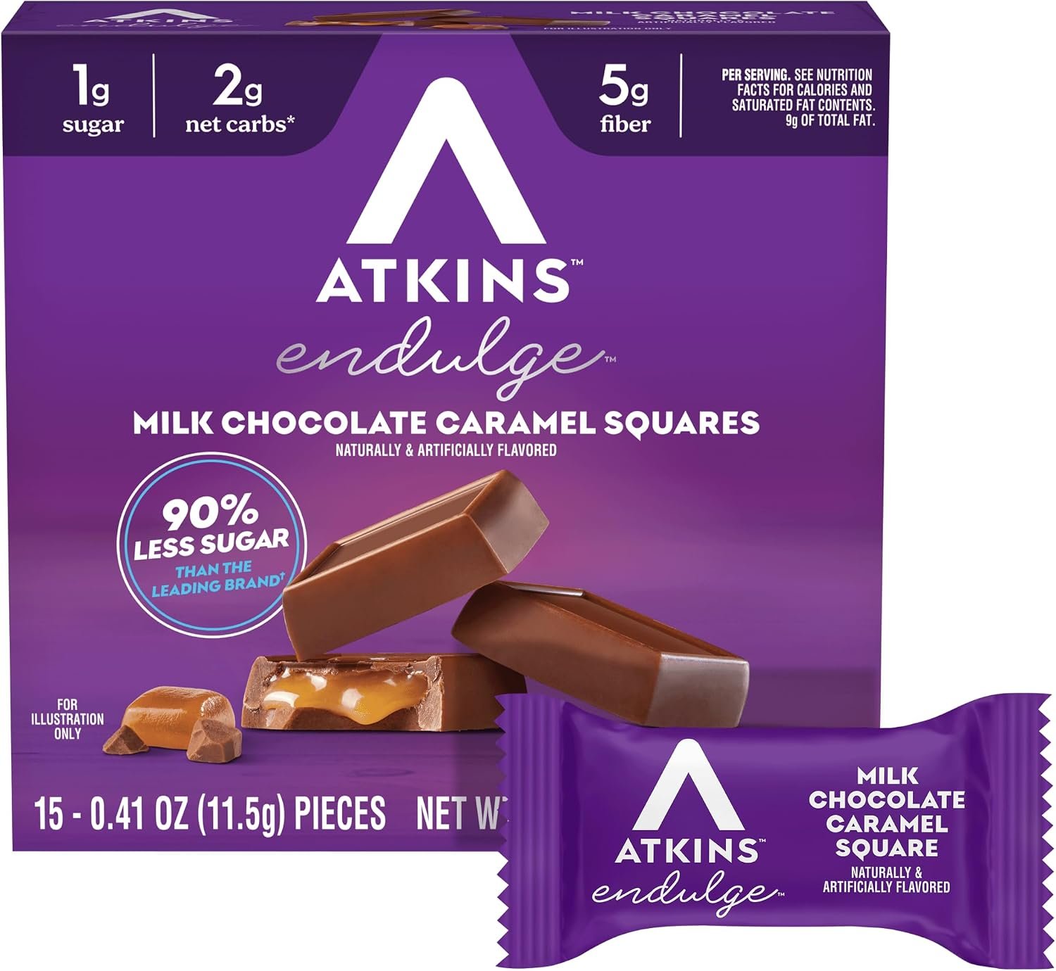 Atkins Endulge Caramel Nut Chew Bars 5 Bar Pack - Image 2