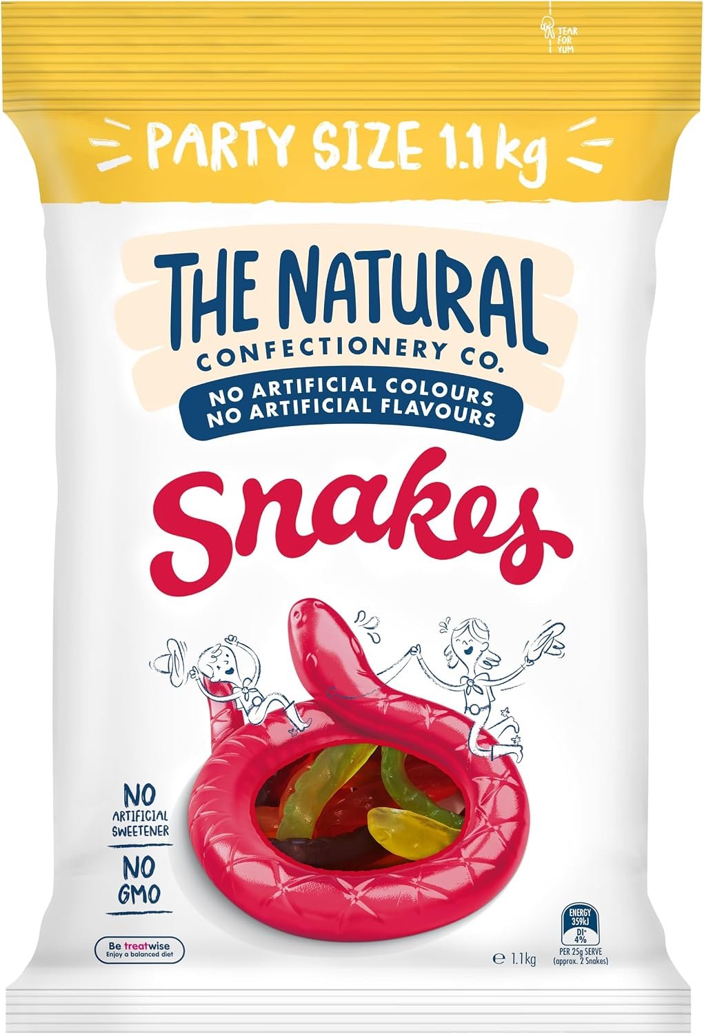 The Natural Confectionery Co. Snakes Lollies 1.1 kg