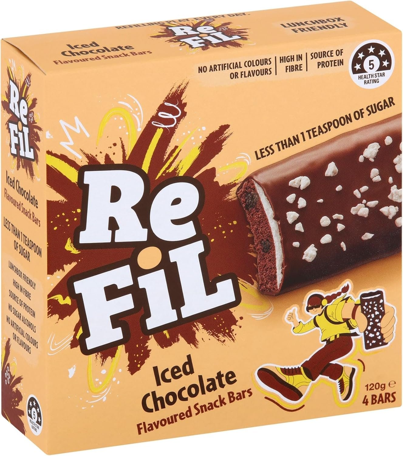 ReFil Dipped Strawberry Snack Bars 4 Pack, 120g