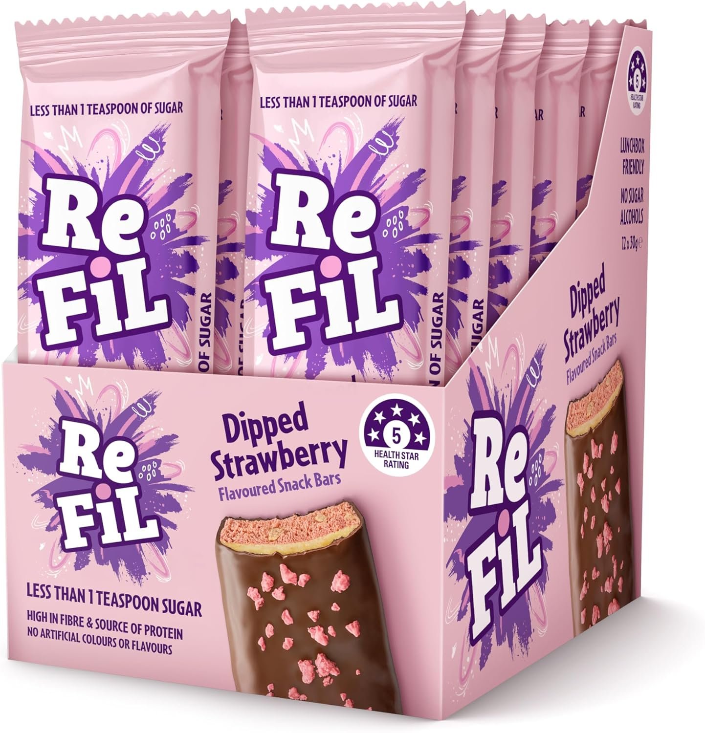 ReFil Dipped Strawberry Snack Bars 4 Pack, 120g - Image 7