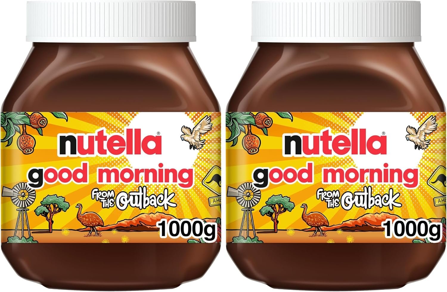 Nutella Hazelnut Chocolate Sweet Spread for Breakfast, 1kg Jar (Pack of 2)