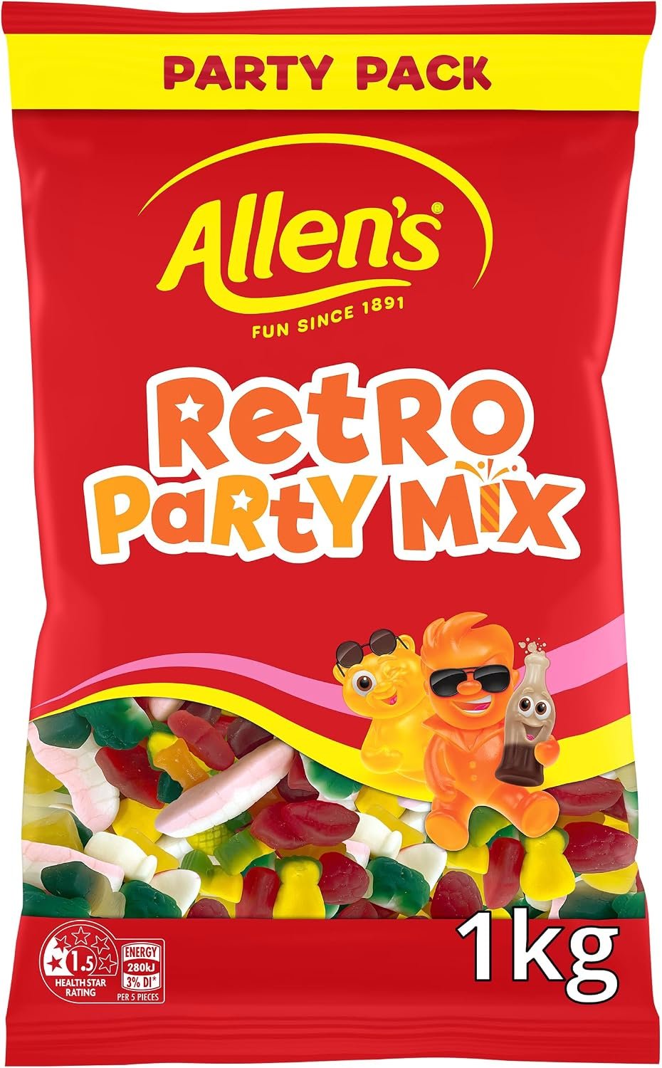 Allen's Retro Party Mix Lollies 1 kg