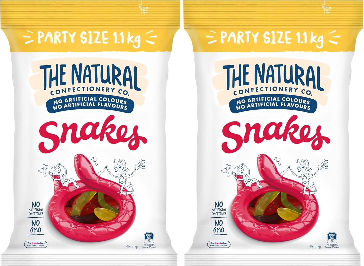 The Natural Confectionery Co. Snakes Lollies 1.1 kg - Image 2