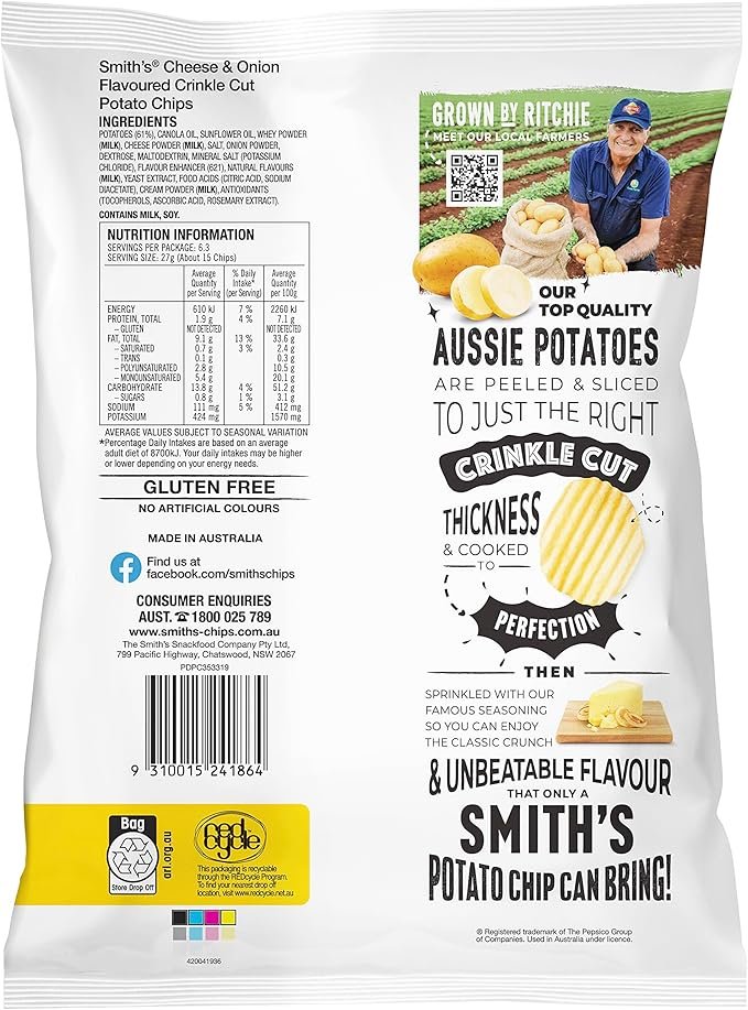 Smiths Crinkle Cut Variety Pack, 170g x 8 - Image 3