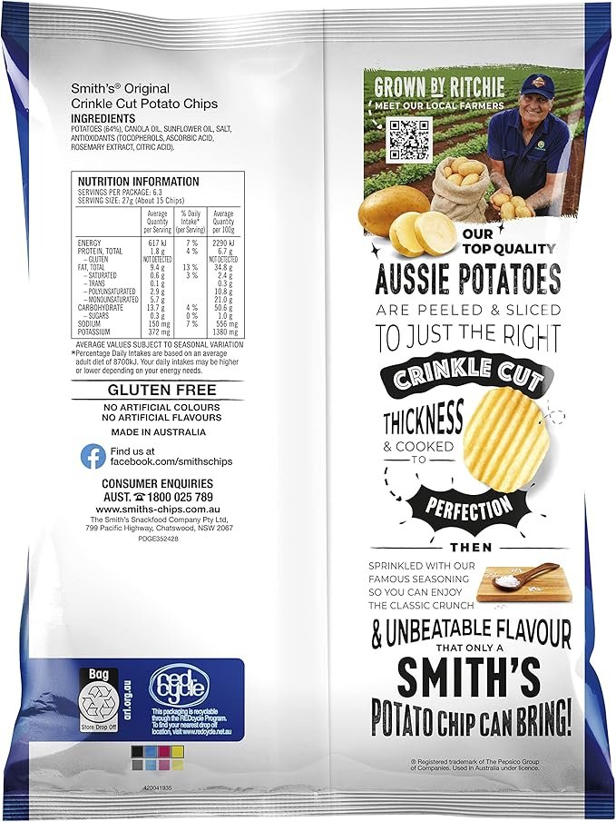Smiths Crinkle Cut Variety Pack, 170g x 8 - Image 4