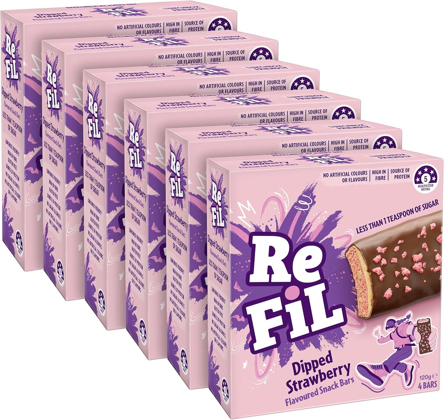 ReFil Dipped Strawberry Snack Bars 4 Pack, 120g - Image 8