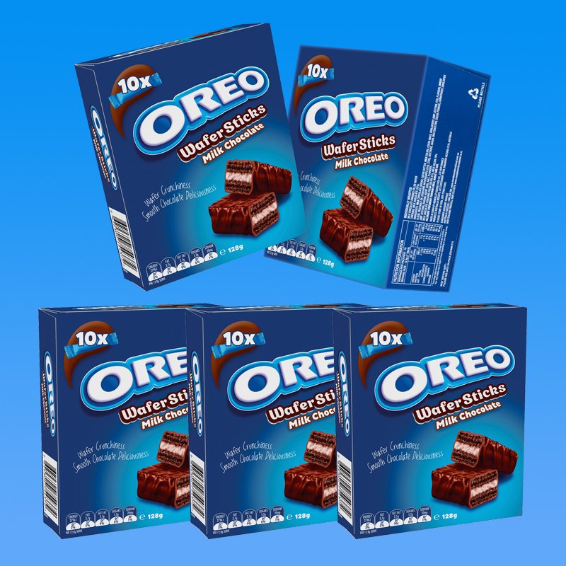 【New user benefits】Oreo Milk Chocolate Wafer Sticks Cookies 10 Pack | 128g x 3