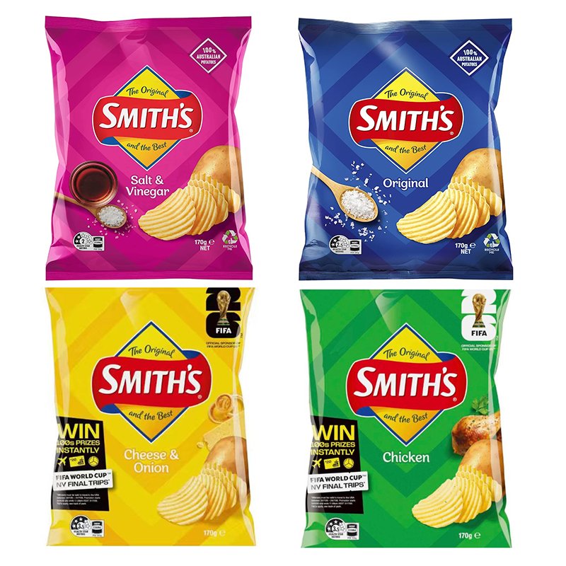 Smiths Crinkle Cut Variety Pack, 170g x 8