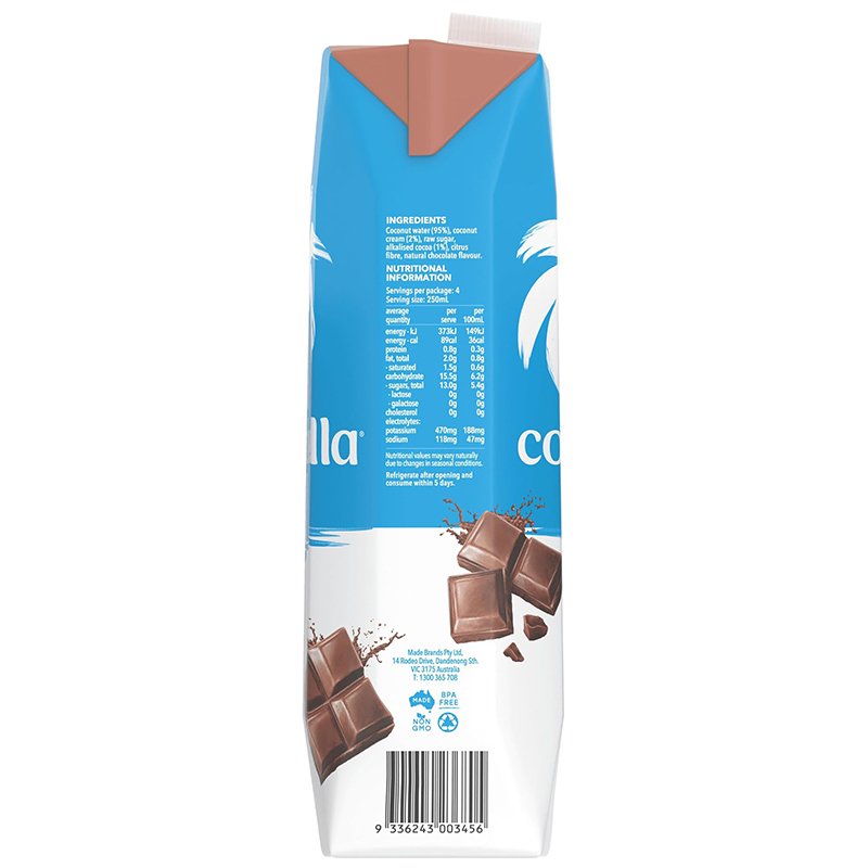 Cocobella Coconut Water Chocolate, Tetra Pak 6 X 1L - Image 3
