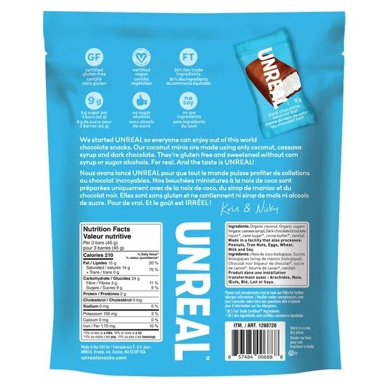 Unreal Dark Chocolate Coconut Mini Bars, 435 g - Image 2